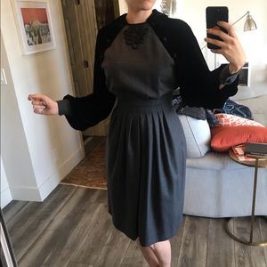 Vintage Velvet and Wool Dress